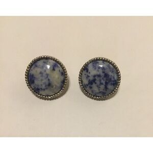 Gorgeous New Genuine Sodalite Gemstone Round Stud Earrings